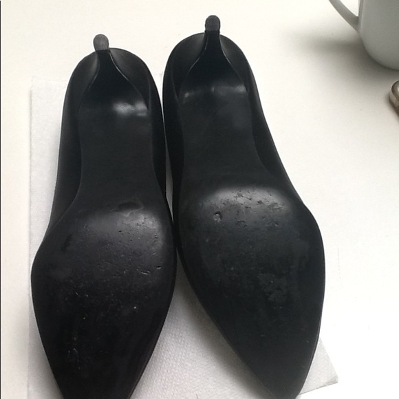 Private collection black satin dressy pumps - Picture 2 of 2